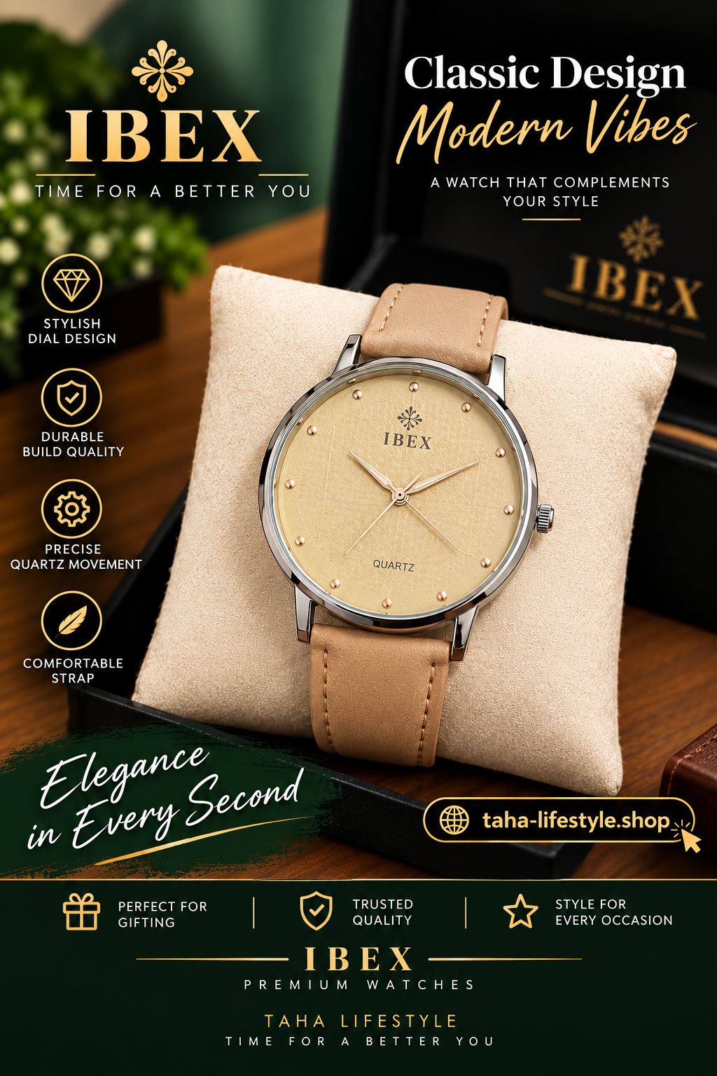 ⌚ Luxury Quartz Watch – Taha Lifestyle