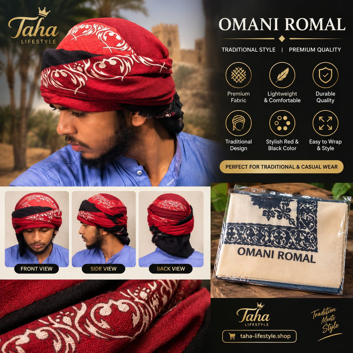 Premium Omani Romal – Traditional Printed Shawl | Soft & Stylish